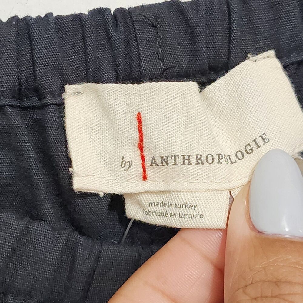 NEW By Anthropologie Women's Black Linen Tap Shorts Pull-on Resort Travel Size S - Picture 14 of 16